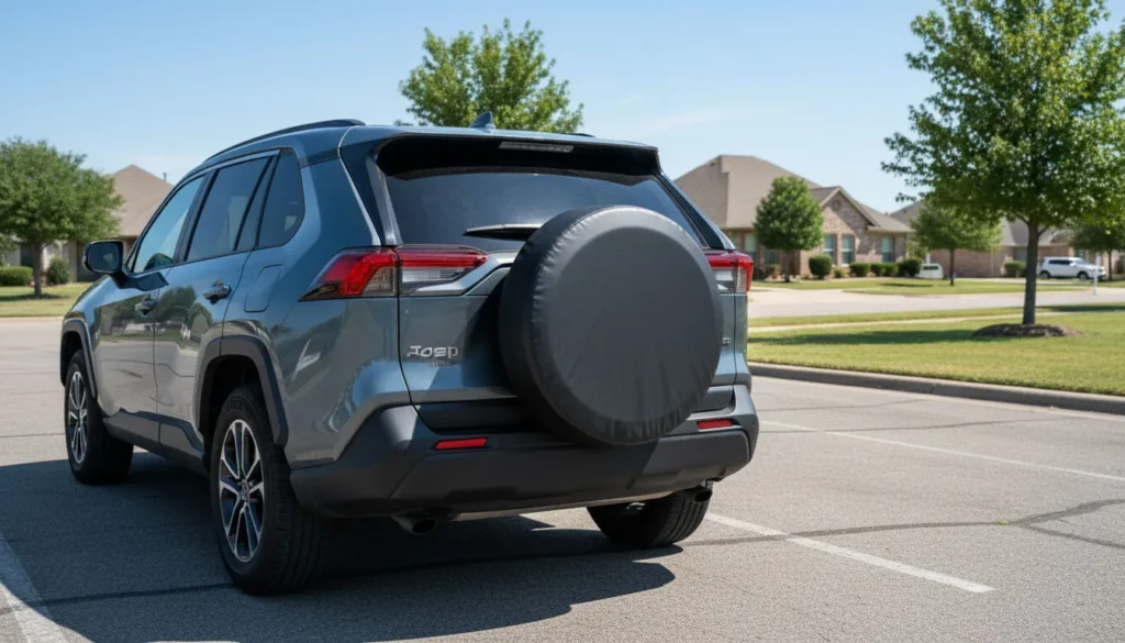 27 inch spare tire cover on compact SUV or small trailer