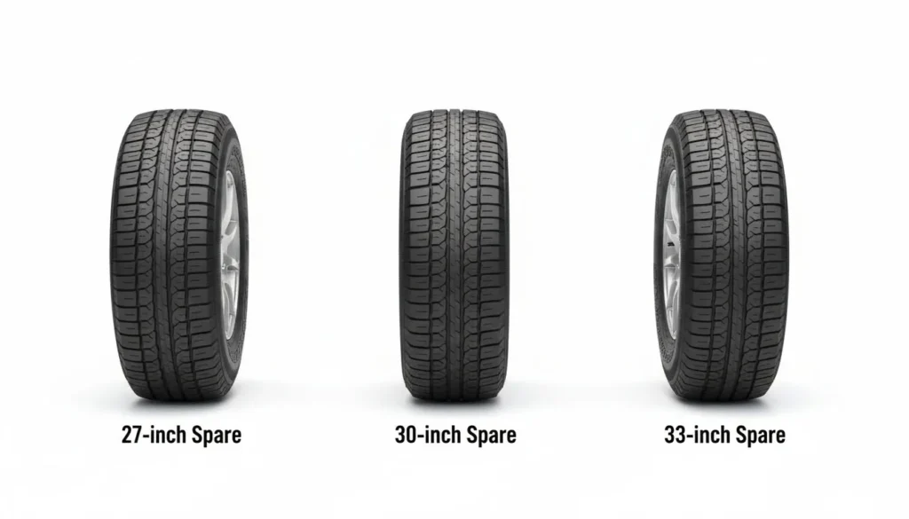 27 vs 30 vs 33 inch spare tire covers size comparison