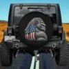 American flag gorilla patriotic illustration spare tire cover with no camera hole