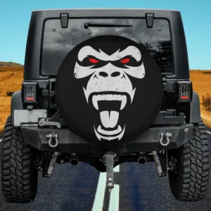 Angry gorilla angry silverback gorilla face spare tire cover no camera hole