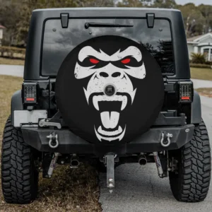 Angry gorilla angry silverback gorilla face spare tire cover with camera hole