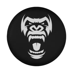 Angry gorilla furious silverback bold graphic design for spare tire cover