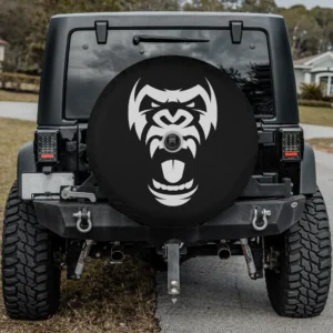 Angry gorilla furious silverback bold graphic spare tire cover with backup camera hole