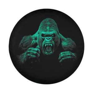 angry growling silverback gorilla face design closeup