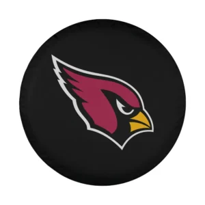 Arizona Cardinals logo design on black spare tire cover