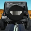 as square headlights Jeep spare tire cover black no camera hole