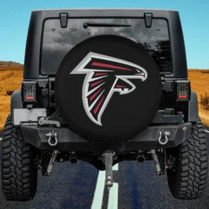 Atlanta Falcons logo black spare tire cover without camera hole on Jeep
