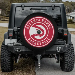 Atlanta Hawks logo basketball spare tire cover with backup camera hole