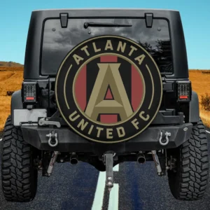 Atlanta United FC logo black and red spare tire cover without camera hole