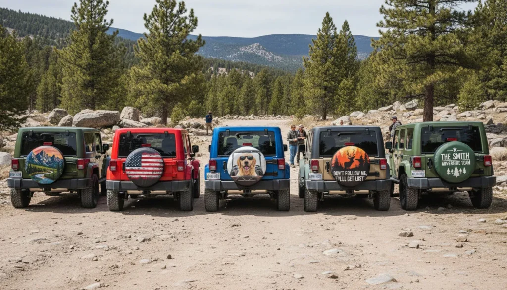 best spare tire covers Jeep Wrangler six popular design categories at trail meetup
