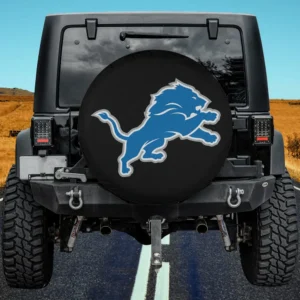 Blue lion NFL fan gear spare tire cover without camera hole on Jeep rear