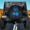 Blue muscular gorilla with crossed arms gym spare tire cover no camera hole