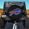 Buffalo Bills blue red logo NFL spare tire cover without camera hole on Jeep rear