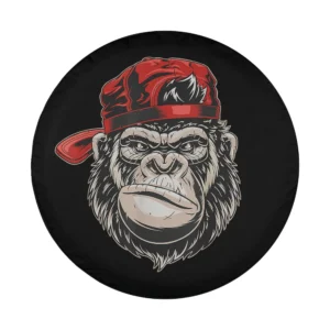 Cartoon gorilla with red cap alpha wildlife design art