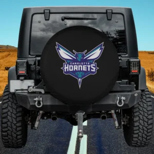 Charlotte Hornets logo NBA spare tire cover without camera hole on Jeep
