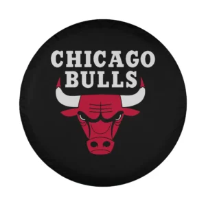 Chicago Bulls logo red white graphic design for spare tire cover