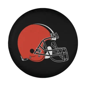 Cleveland Browns football helmet design for spare tire cover