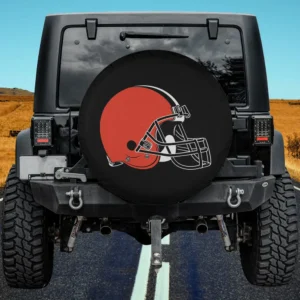 Cleveland Browns football helmet spare tire cover without camera hole on Jeep