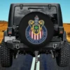 Club Deportivo Chivas USA logo spare tire cover on black waterproof fabric with no camera hole
