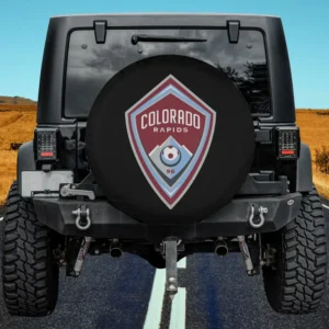 Colorado Rapids shield soccer ball spare tire cover without camera hole on Jeep