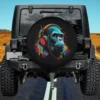 Colorful headphones graffiti gorilla music spare tire cover no camera hole for Jeep