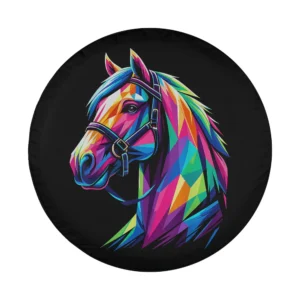 Colorful horse pop art cute horses spare tire cover design only