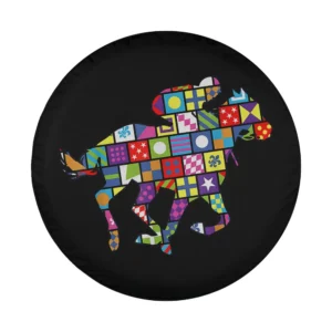 Patchwork jockey horse derby racing silks design for spare tire cover