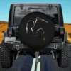 Cowgirl silhouette horse outline spare tire cover on Jeep for women