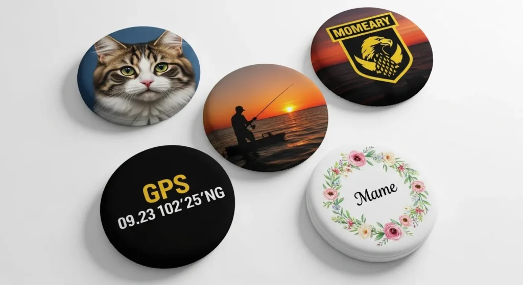Custom spare tire cover gift design ideas showing pet portrait hobby military coordinates and floral designs