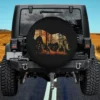 Cute horse lover autumn leaves pony spare tire cover without camera hole on Jeep rear