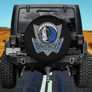 Dallas Mavericks logo spare tire cover without camera hole on Jeep rear tire