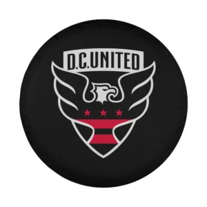 Close-up of D.C. United eagle logo design on MLS spare tire cover