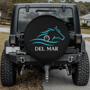 Del Mar horse racing California race track spare tire cover with camera hole