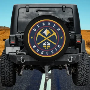 Denver Nuggets logo crossed pickaxes spare tire cover no camera hole on Jeep rear