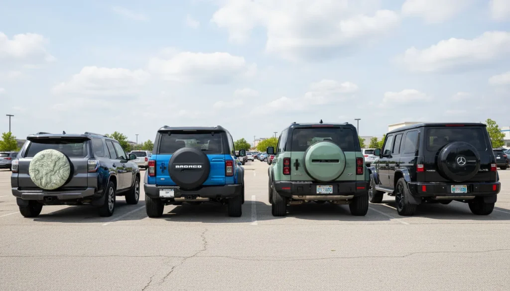 do SUV owners need spare tire covers Toyota 4Runner Ford Bronco Land Rover Defender G-Class
