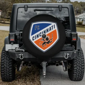 FC Cincinnati logo shield MLS spare tire cover with camera hole