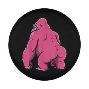 Funny pink gorilla humor animal illustrated spare tire cover design only