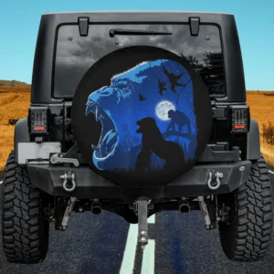 gorilla family in the jungle night spare tire cover without camera hole on Jeep