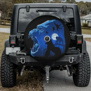 gorilla family in the jungle night spare tire cover with camera hole on Jeep