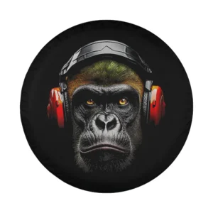 Gorilla headphones visor digital artwork for spare tire cover design only