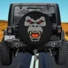 Gorilla red eyes fierce spare tire cover without camera hole on Jeep rear