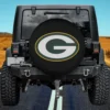 Green Bay Packers logo black spare tire cover without camera hole on Jeep