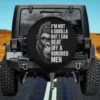 Half gorilla face bold text humor spare tire cover no camera hole