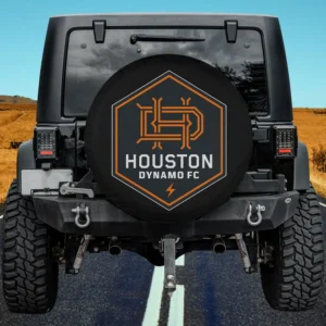Houston Dynamo FC hexagon logo spare tire cover without camera hole on Jeep rear spare