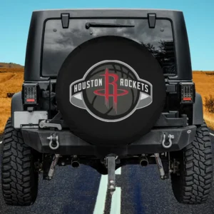 Houston Rockets logo basketball spare tire cover without camera hole on Jeep