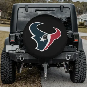 Houston Texans logo black background spare tire cover with camera hole