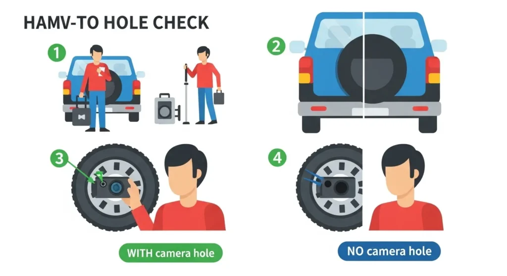 how to check if your vehicle needs a camera hole four step process visual guide park stand look decide