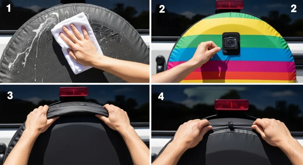 how to install a spare tire cover step by step
