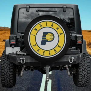 Indiana Pacers logo spare tire cover without camera hole on Jeep rear tire