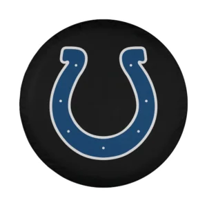 Indianapolis Colts horseshoe NFL spare tire cover design close-up